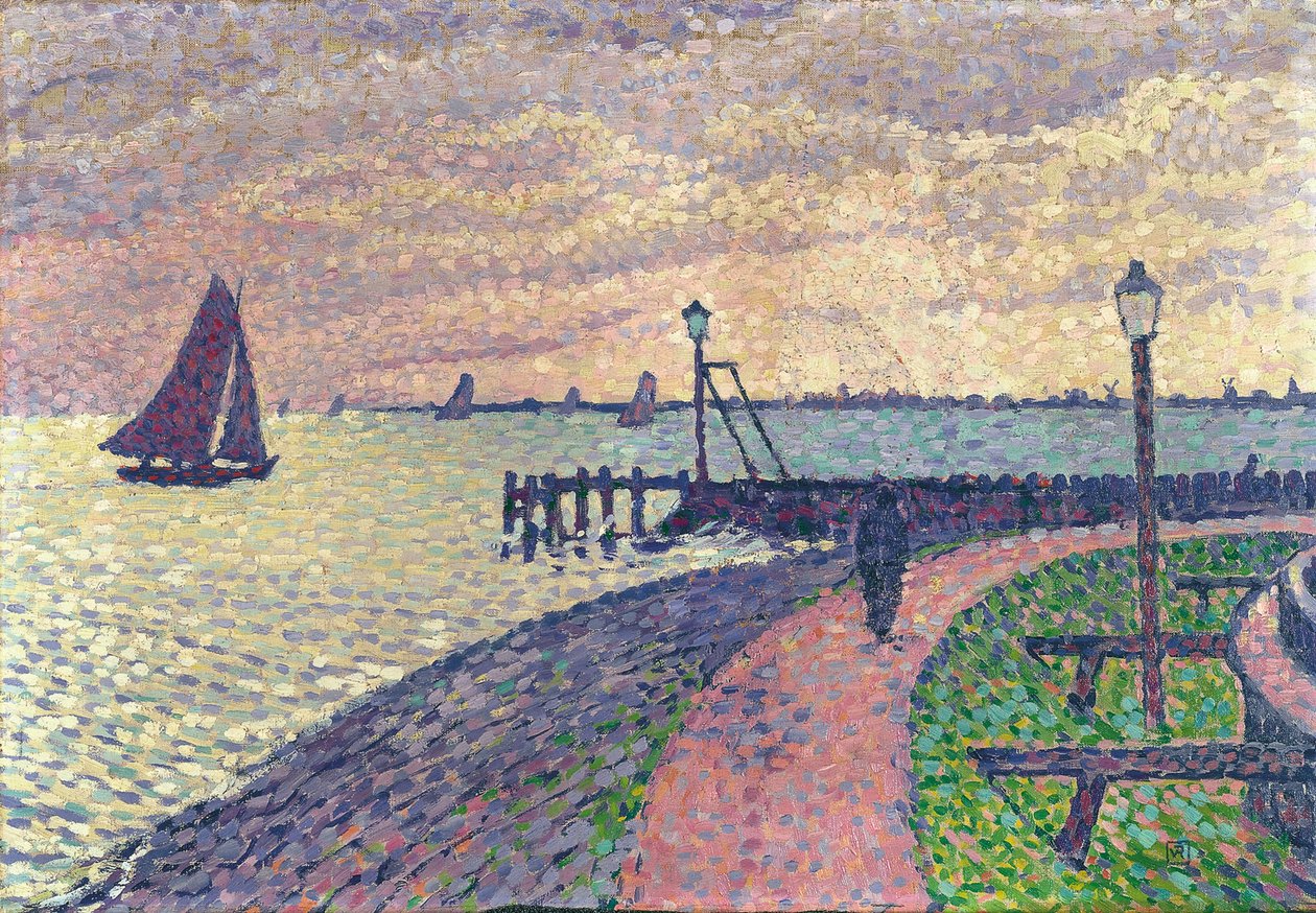 Indgang til Volendam Havn af Théo van Rysselberghe
