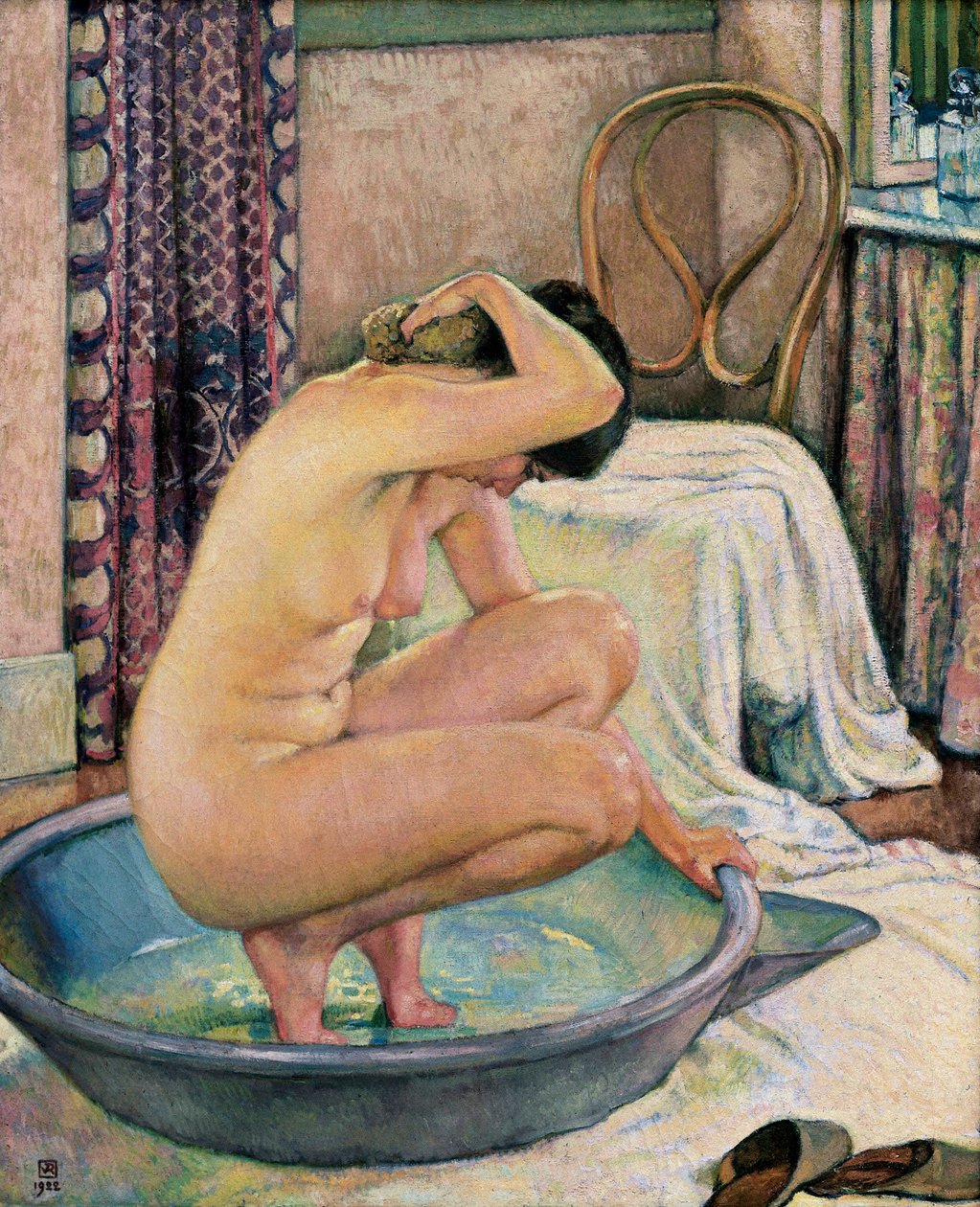 "Nøgen i et bassin" af Théo van Rysselberghe