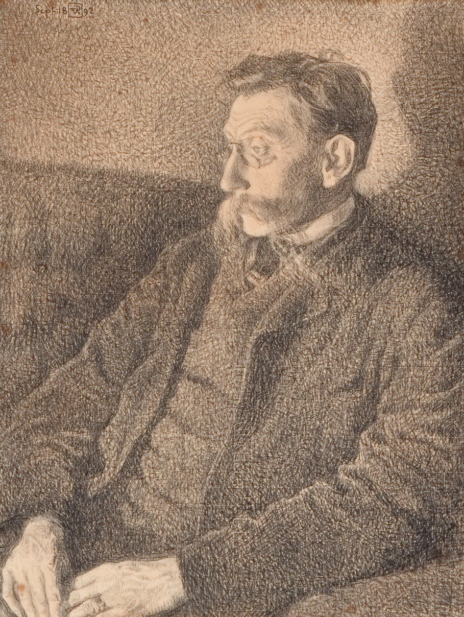 Portræt af Emile Verhaeren, 1892 af Théo van Rysselberghe
