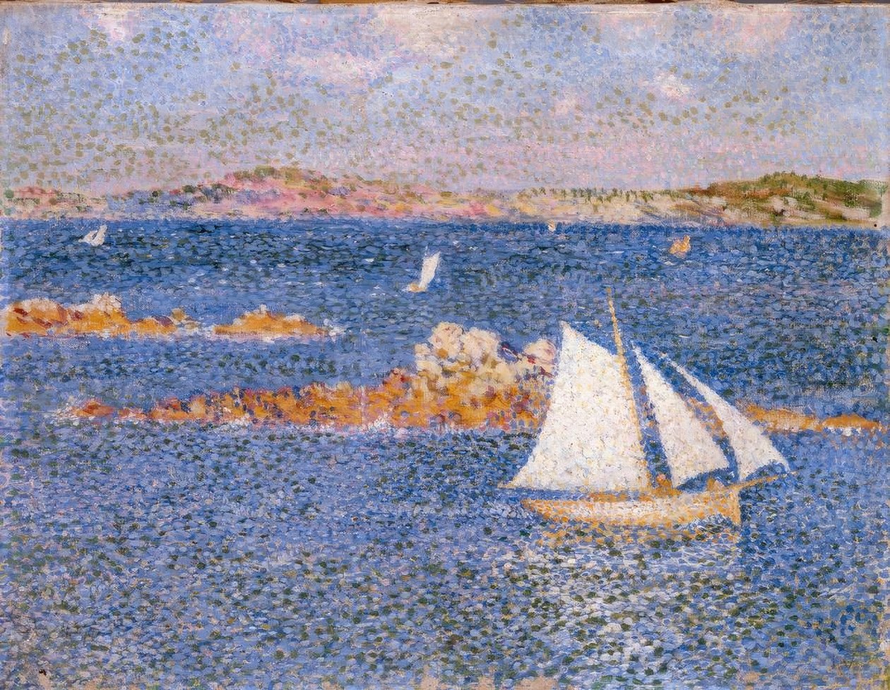 I nærheden af Per-Kiridec-klipperne af Théo van Rysselberghe