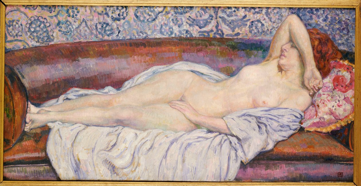 Liggende nøgen af Théo van Rysselberghe
