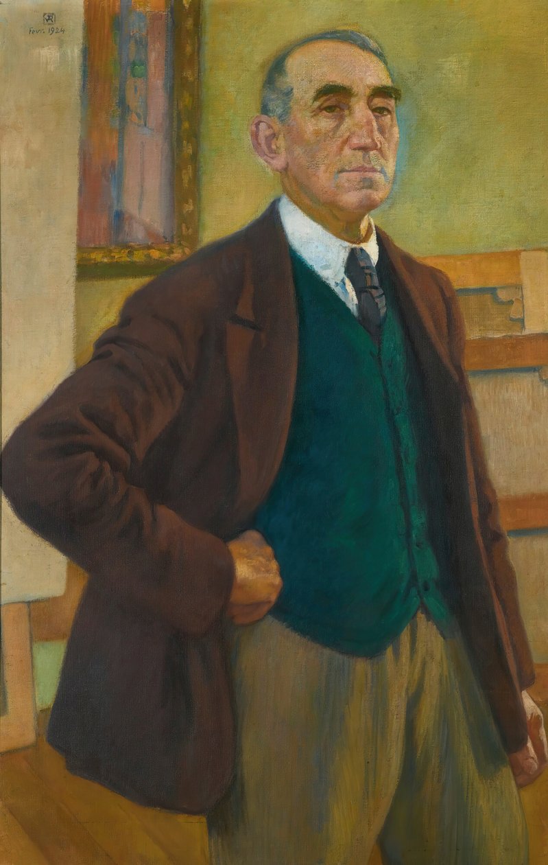 Selvportræt i en grøn vest, 1924. af Théo van Rysselberghe