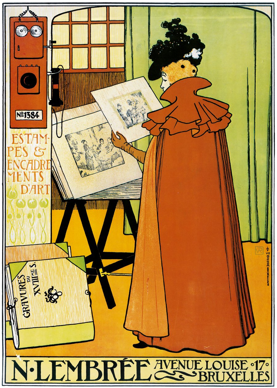 Reklameplakat for kunstbutikken Lembree i Bruxelles af Théo van Rysselberghe