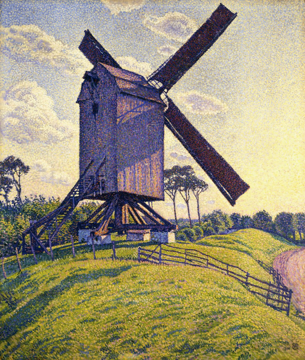 Vindmølle i Flandern; Mølle i Flandern, 1894 af Théo van Rysselberghe