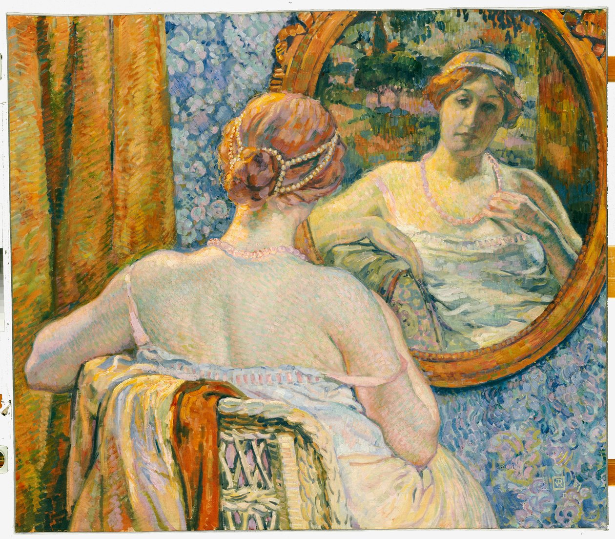 Woman in a Mirror, 1907dani af Théo van Rysselberghe