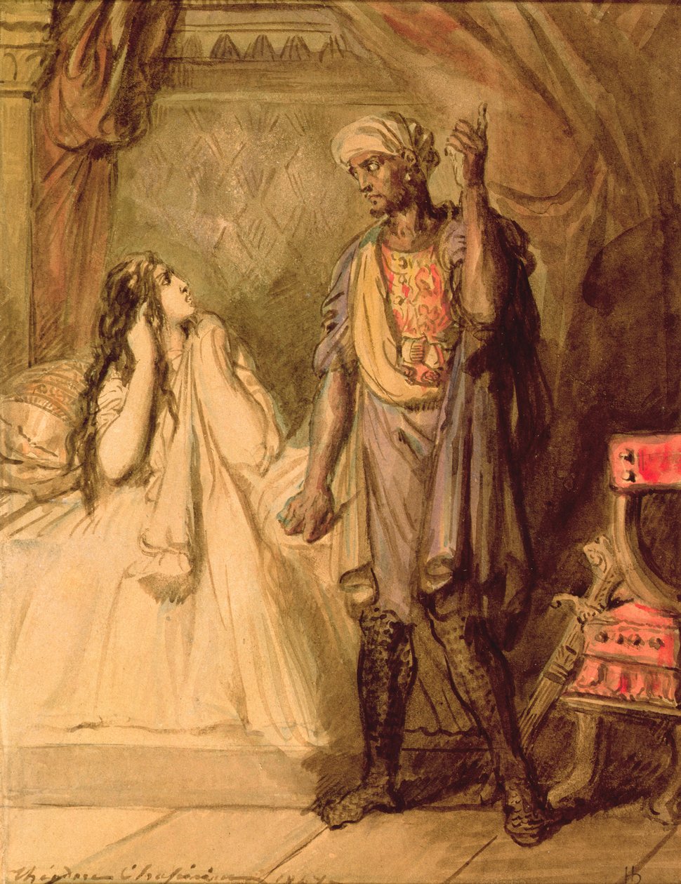 Desdemona og Othello, 1847 (gouache) af Théodore Chassériau