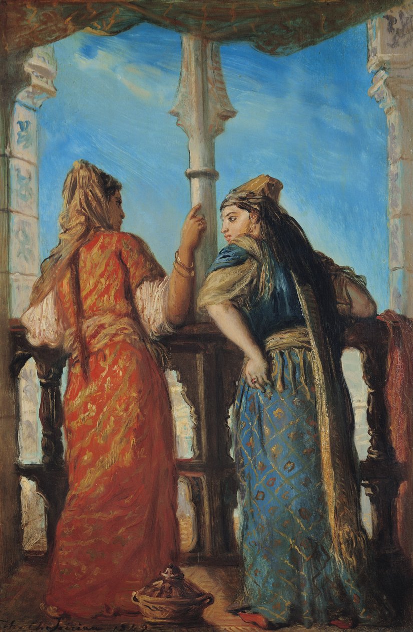 Jødiske kvinder på balkonen, Algier, 1849 af Théodore Chassériau