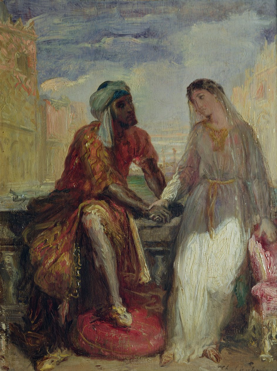Othello og Desdemona i Venedig, 1850 af Théodore Chassériau