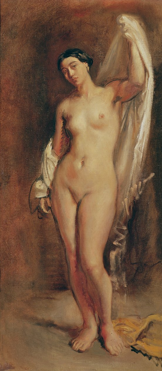 Stående kvinde nøgen, studie for den centrale figur i Tepidarium af Théodore Chassériau