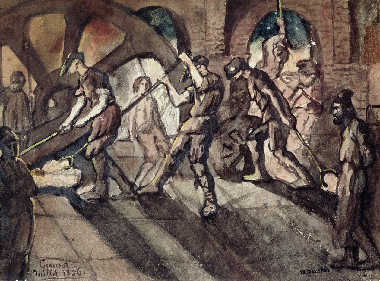 Smedjen i Creusot i 1836 af Théodore Chassériau