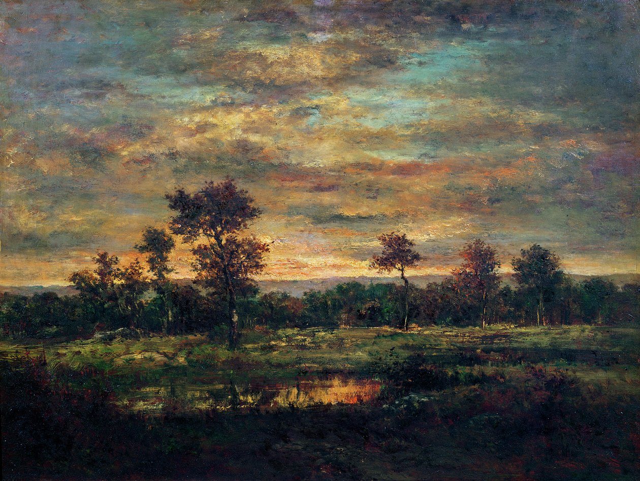 Dam ved kanten af en skov af Pierre Etienne Theodore Rousseau