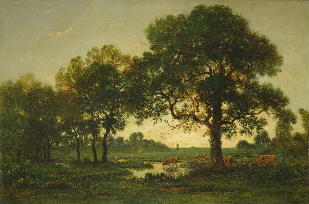 Pond Oaks af Pierre Etienne Theodore Rousseau