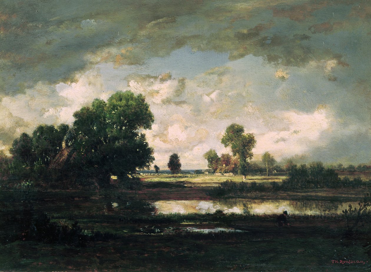 Poolen med en stormfuld himmel, ca. 1865-7 af Pierre Etienne Theodore Rousseau