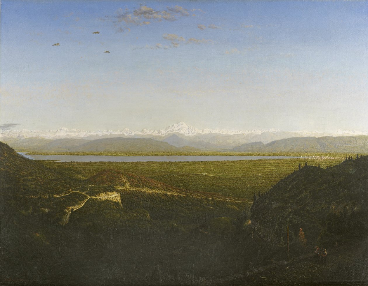 Udsigt over Mont Blanc, set fra La Faucille, ca. 1865 af Pierre Etienne Theodore Rousseau