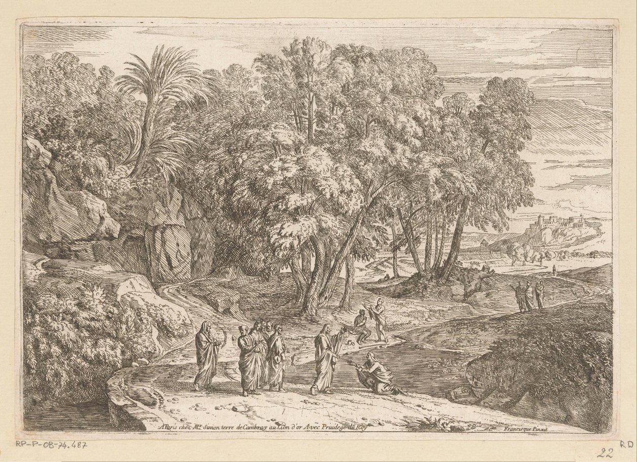 Arkadisk landskab med Kristus og den kanaanæiske kvinde Suite de Paysages (serietitel) af Théodore