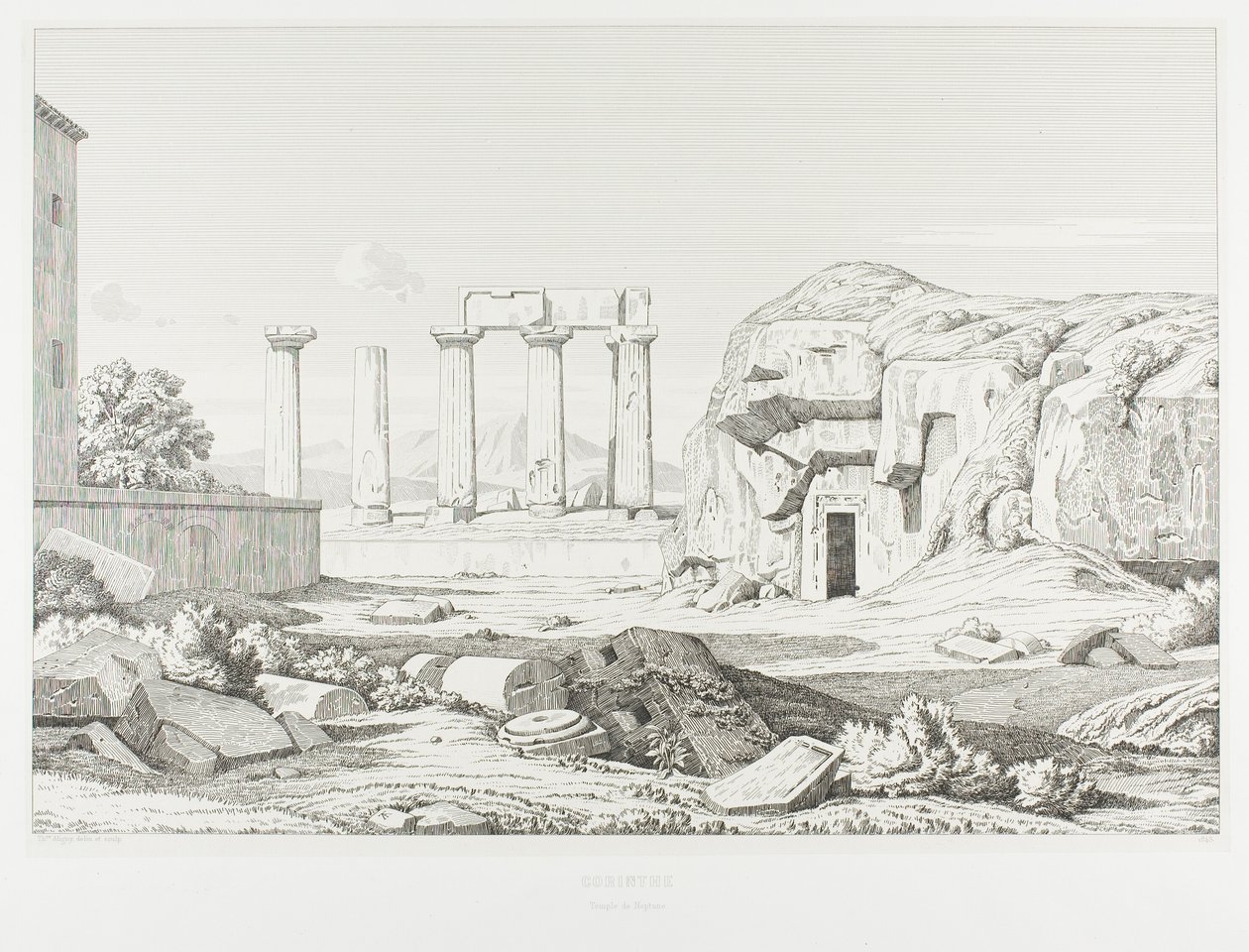 Korinth: Neptuns tempel af Théodore Caruelle d