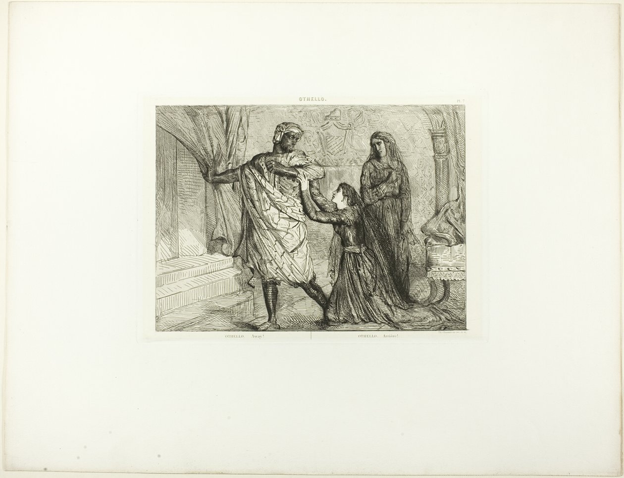 Away!, plade 7 (3. akt, scene 4) fra Othello af Théodore Chassériau