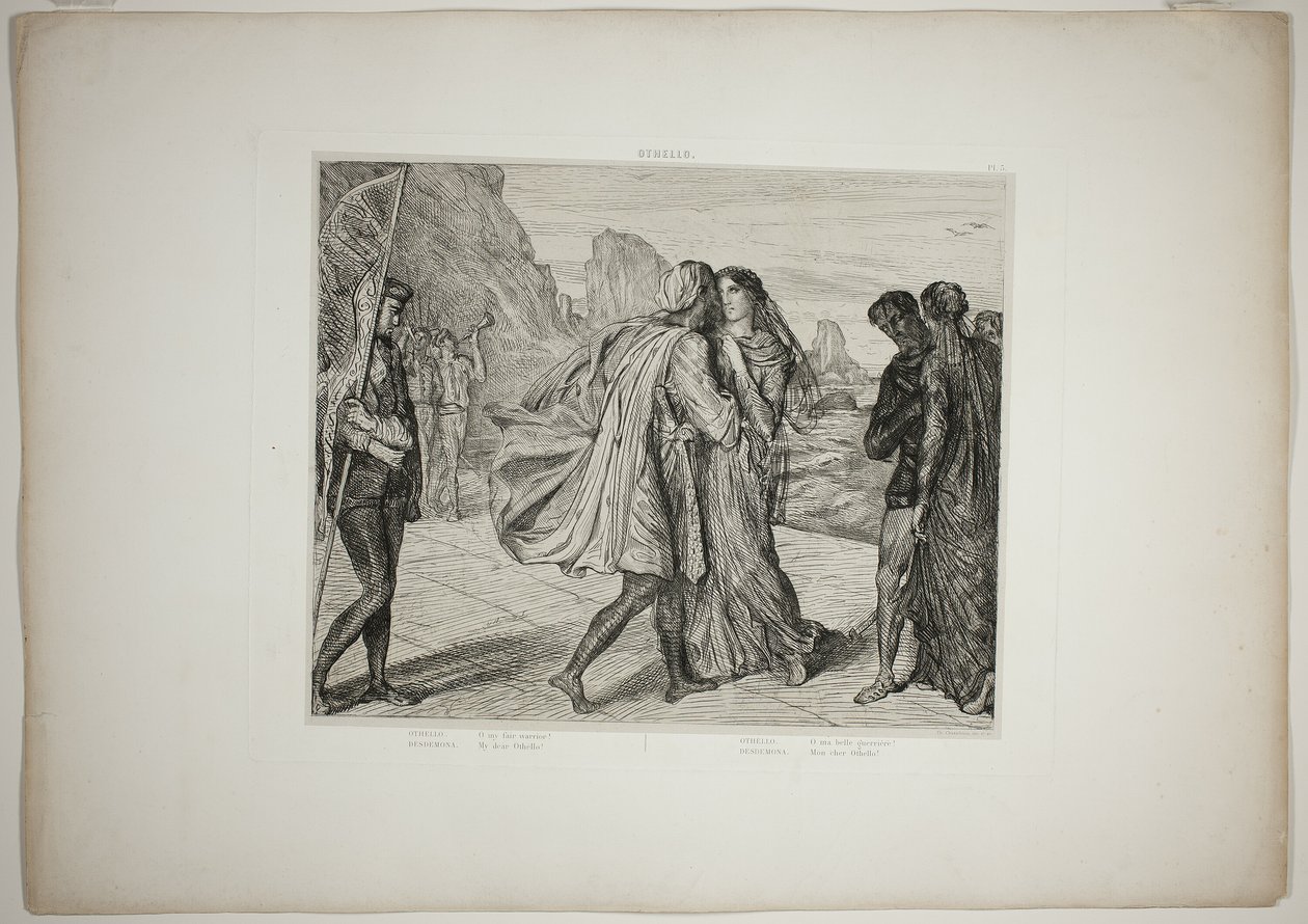O My Fair Warrior, plade fem fra Othello af Théodore Chassériau