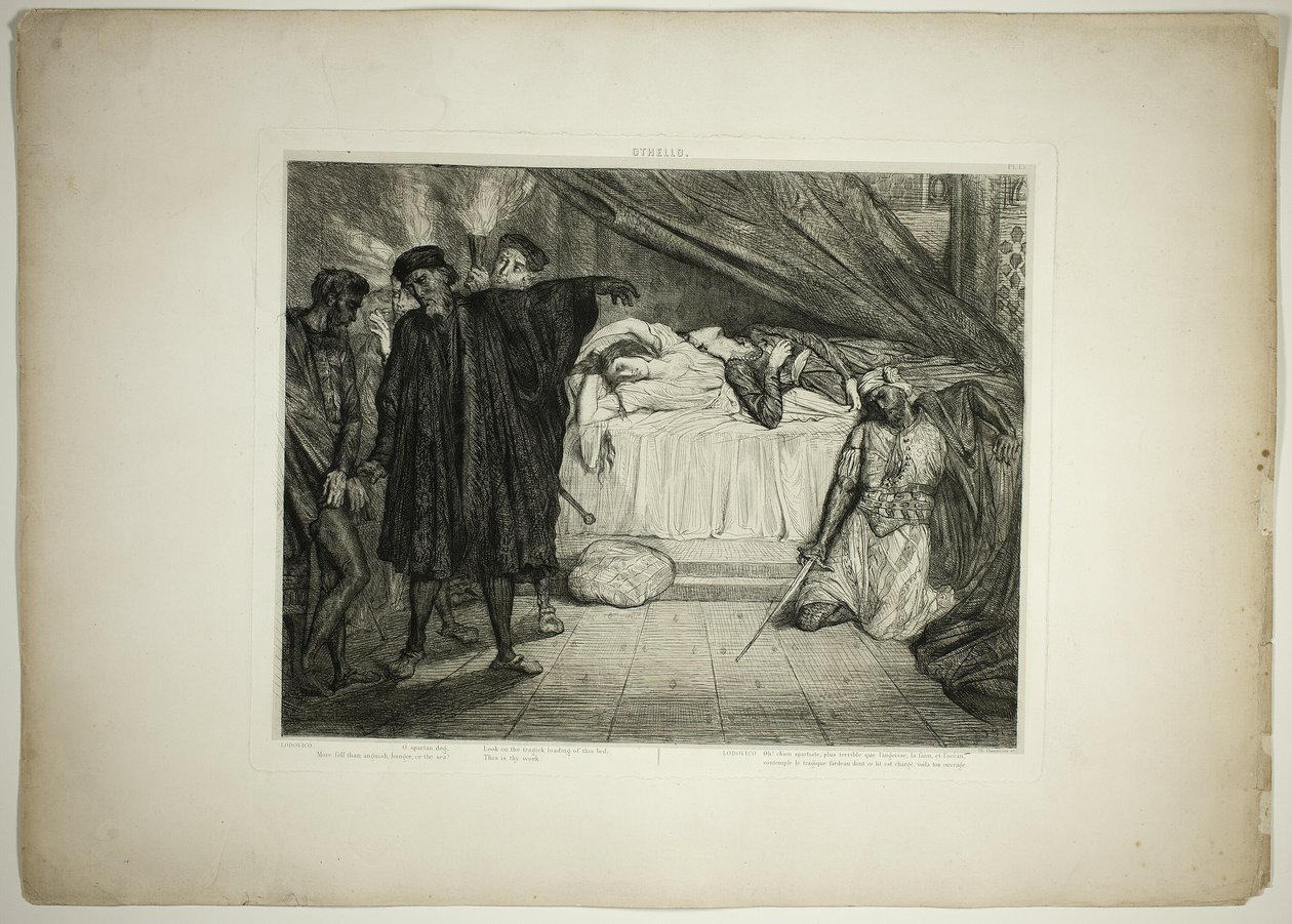 O spartansk hund, tallerken femten fra Othello af Théodore Chassériau