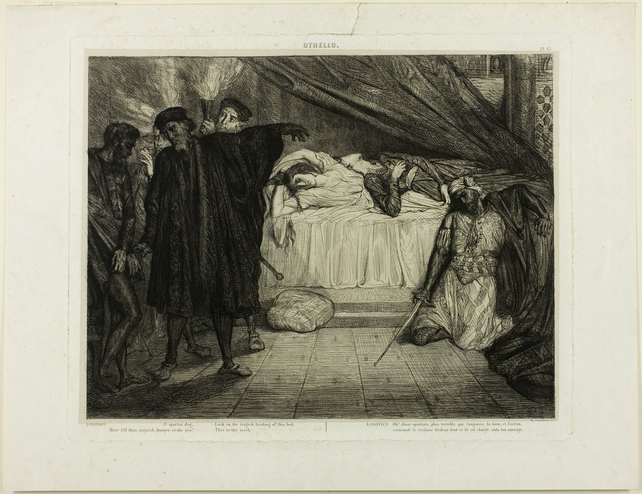 O spartansk hund, tallerken femten fra Othello af Théodore Chassériau
