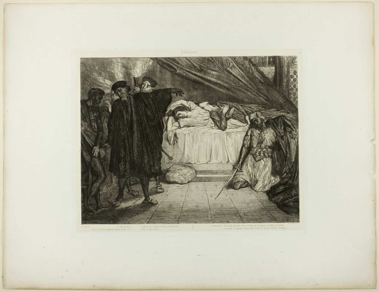 O spartansk hund, tallerken femten fra Othello af Théodore Chassériau