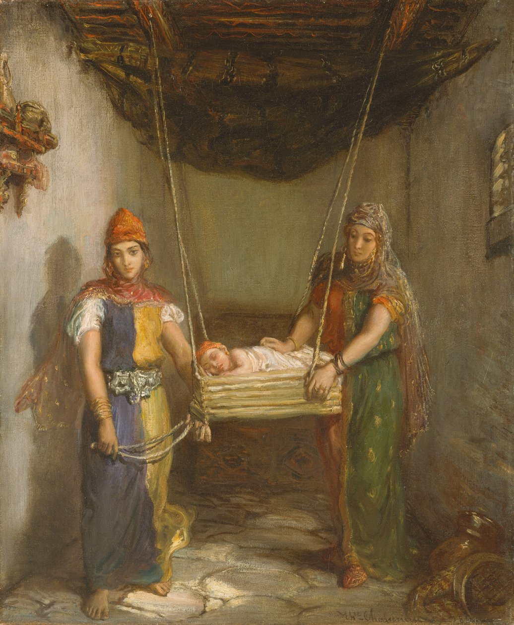 Scene i det jødiske kvarter i Constantine, 1851. af Théodore Chassériau