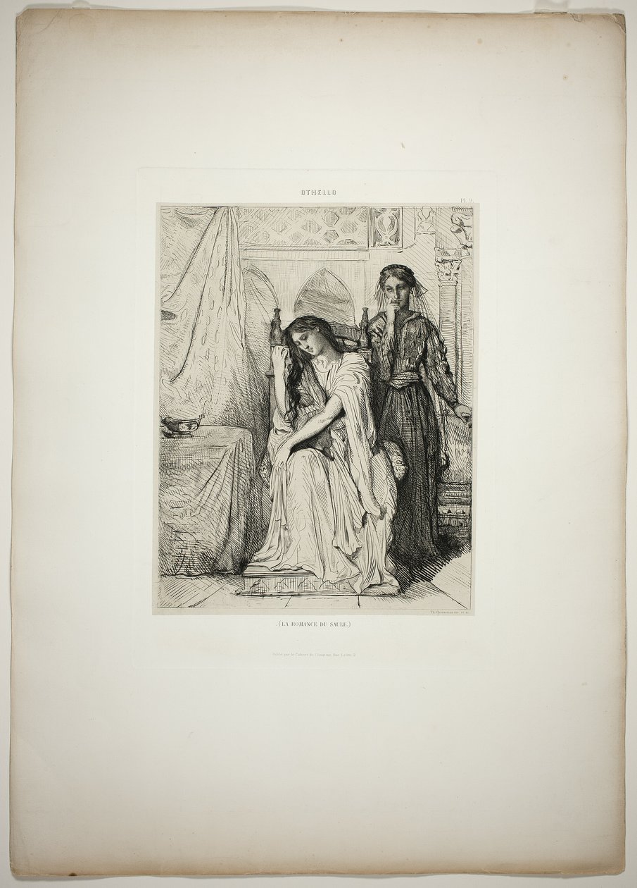 The Willow Song, planche ni fra Othello af Théodore Chassériau