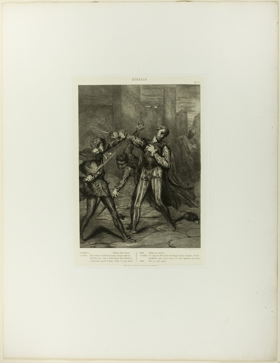 Skurk, Thou Diest, tallerken ti fra Othello af Théodore Chassériau