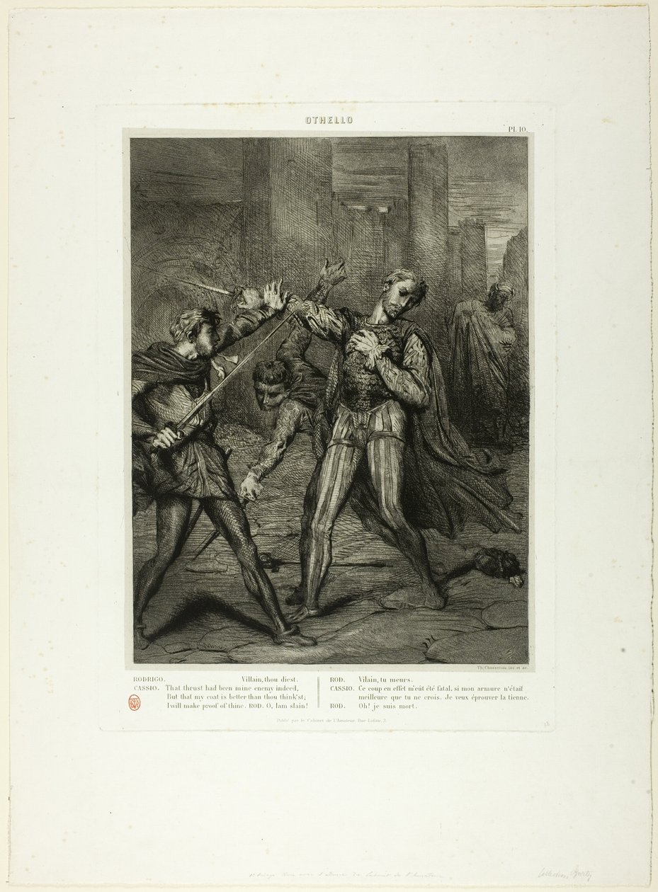 Skurk, Thou Diest, tallerken ti fra Othello af Théodore Chassériau