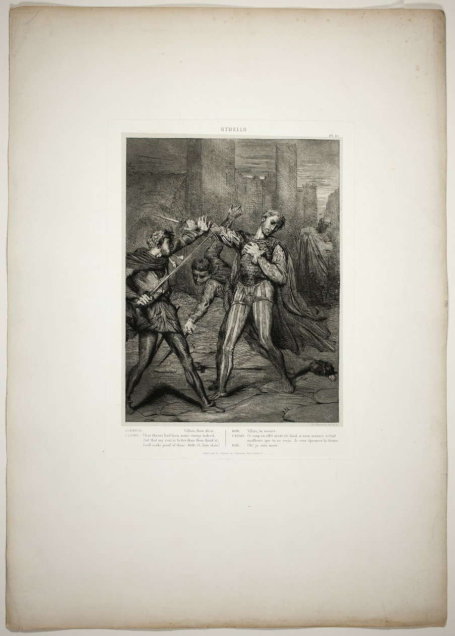 Villain, Thou Diest, plade ti fra Othello af Théodore Chassériau