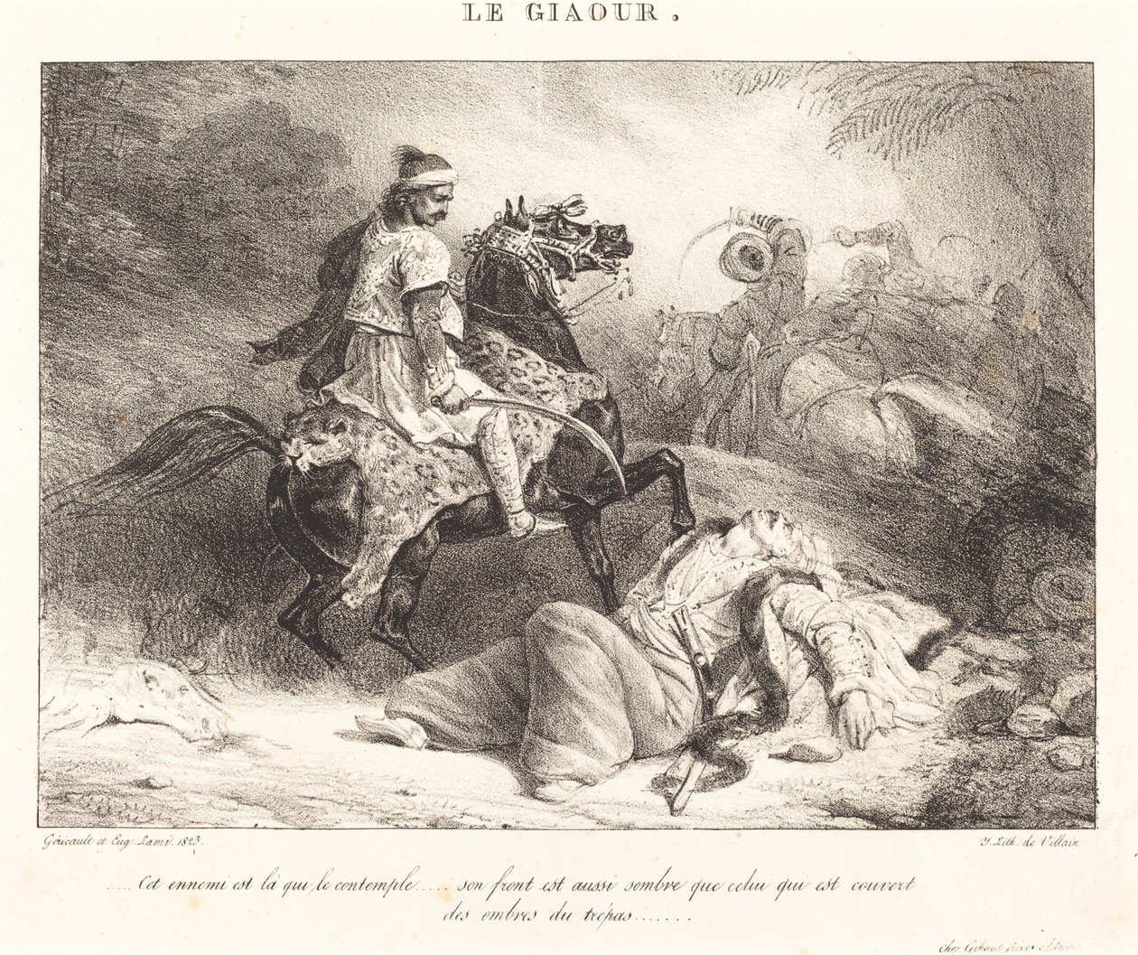 Le Giaour (Den vantro) af Théodore Gericault and Eugène Louis Lami