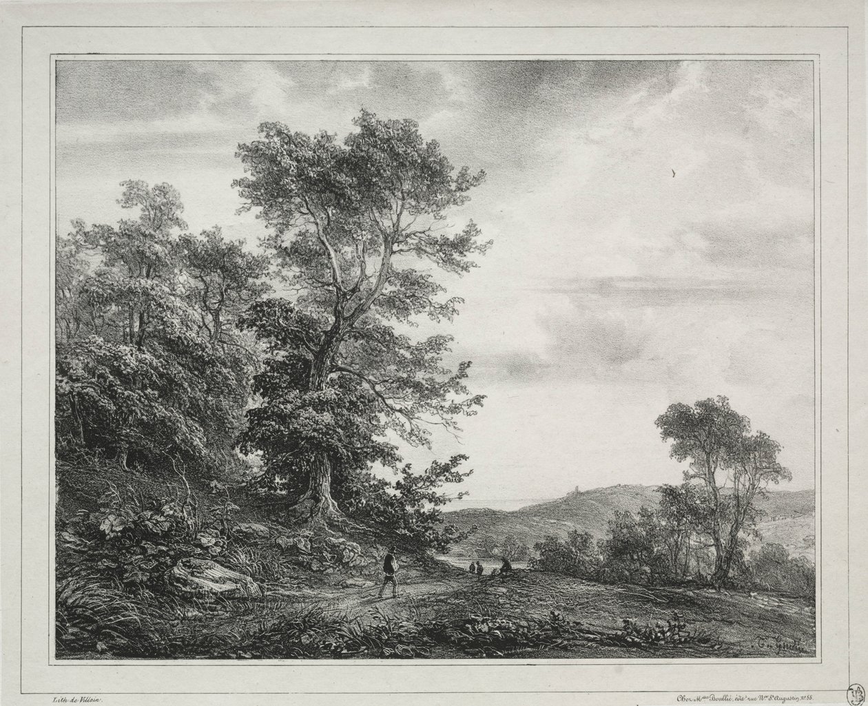 Landskab med figurer, 1817. af Jean Antoine Theodore Gudin
