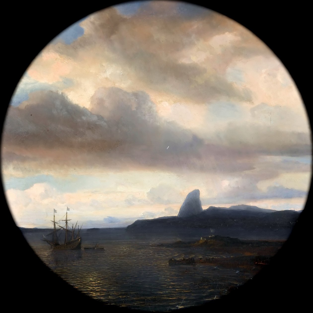 Villegagnon går ind i Rio de Janeiro-bugten den 10. november 1555 af Jean Antoine Theodore Gudin