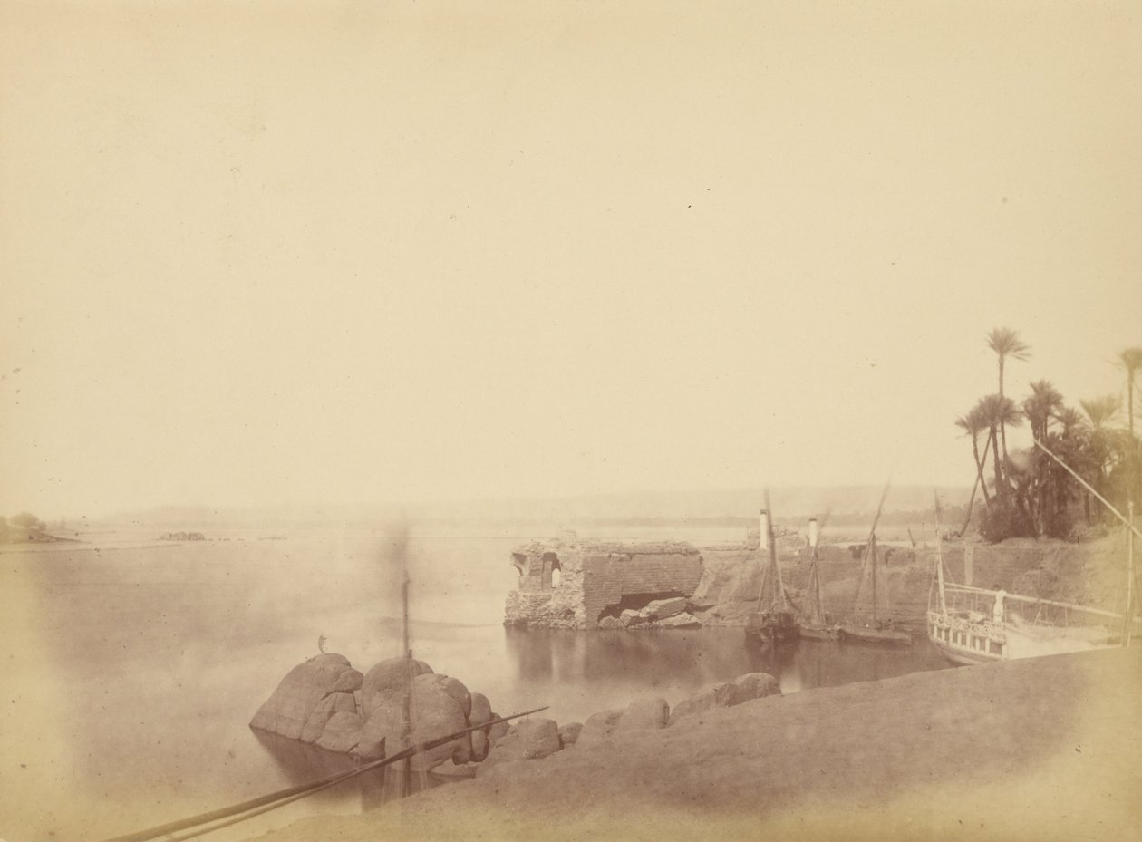 (Udsigt over den antikke havn i Elephanta) af Théodule Devéria
