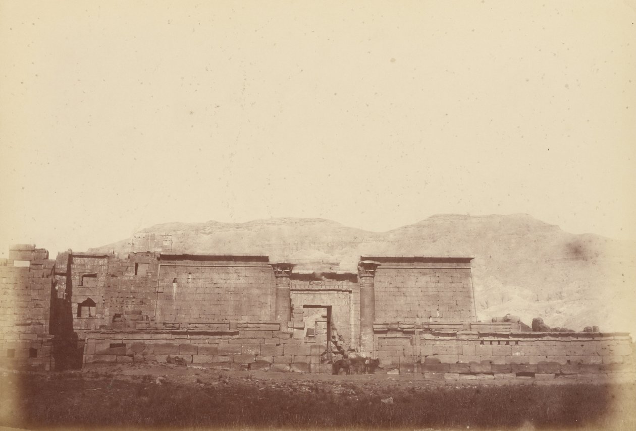 (Udsigt over paladset i Medinet Habu) af Théodule Devéria