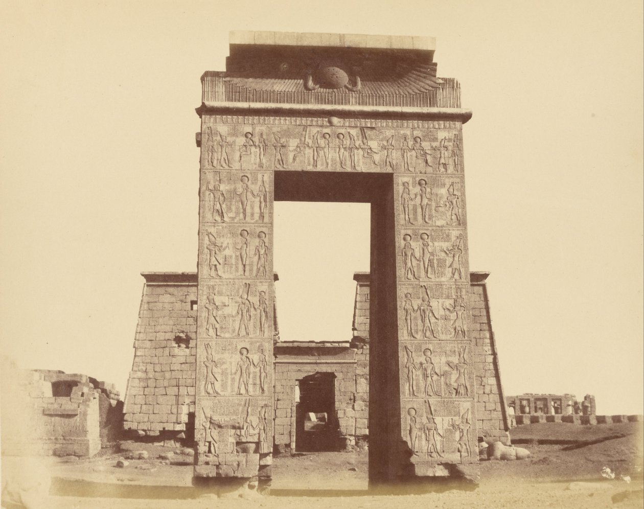 Portal til templet i Khonsu, Karnak af Théodule Devéria