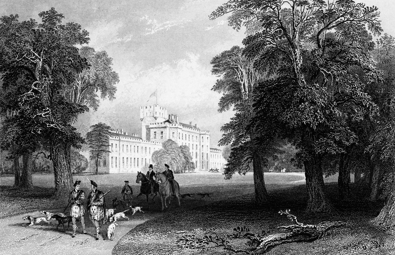 Castle Gordon, graveret af Robert Sands, 1837 af Thomas Allom