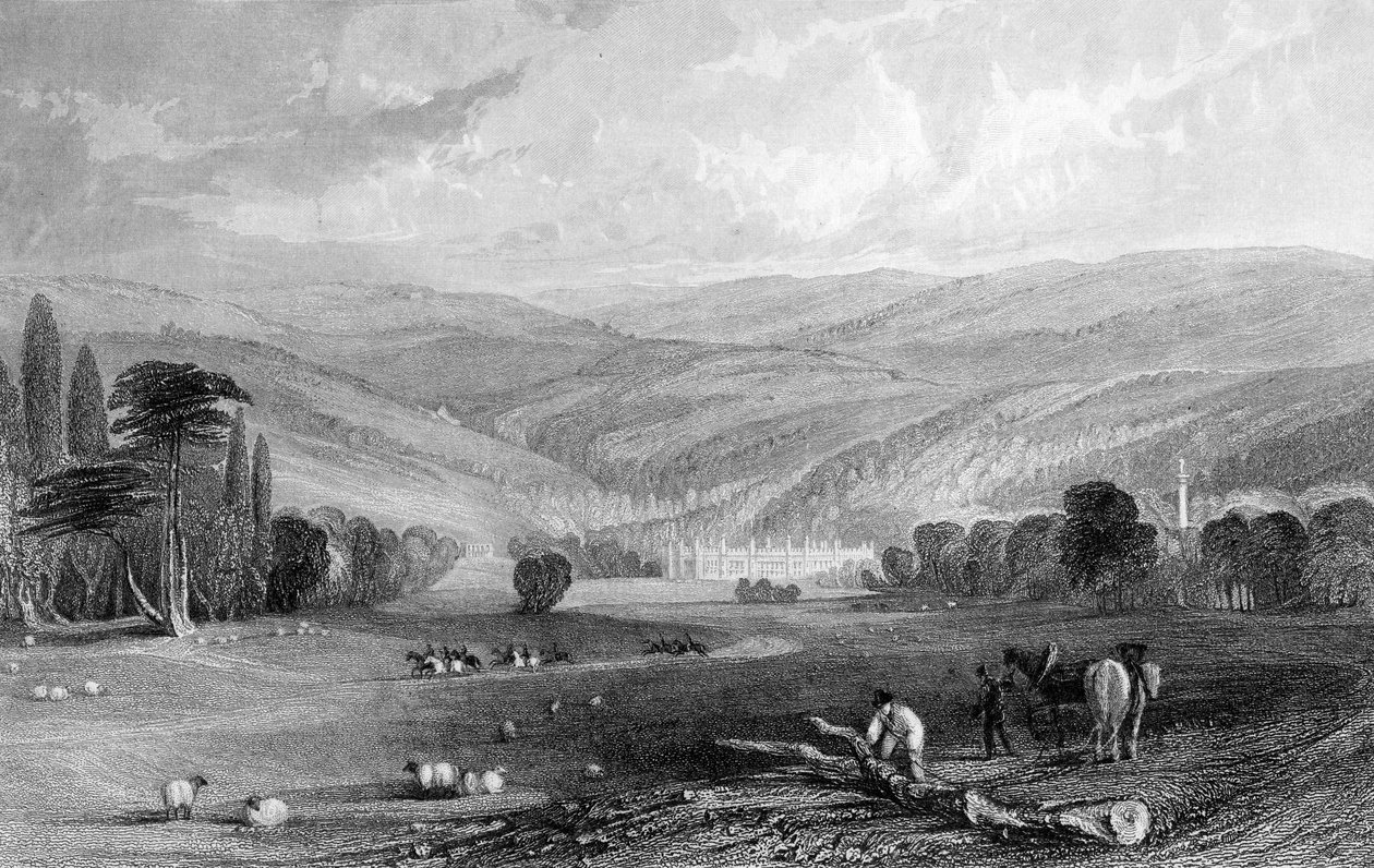 Gibside, County of Durham, 1835 af Thomas Allom