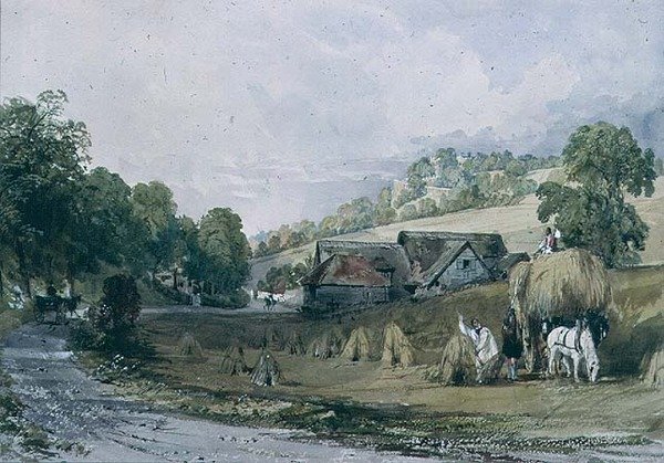 Høslæt ved Ashurst, Surrey af Thomas Allom