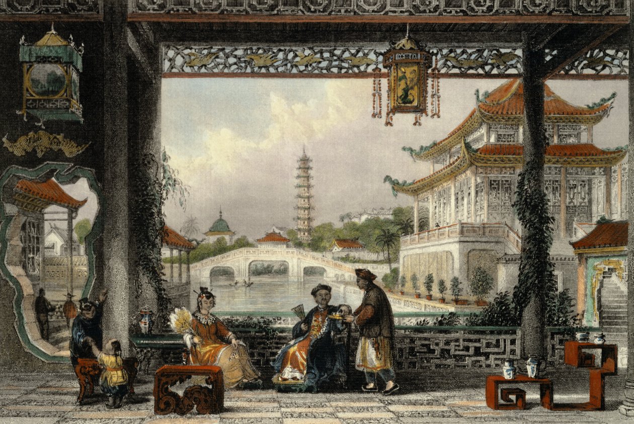 Pavillon and Gardens of a Mandarin nær Peking, fra 