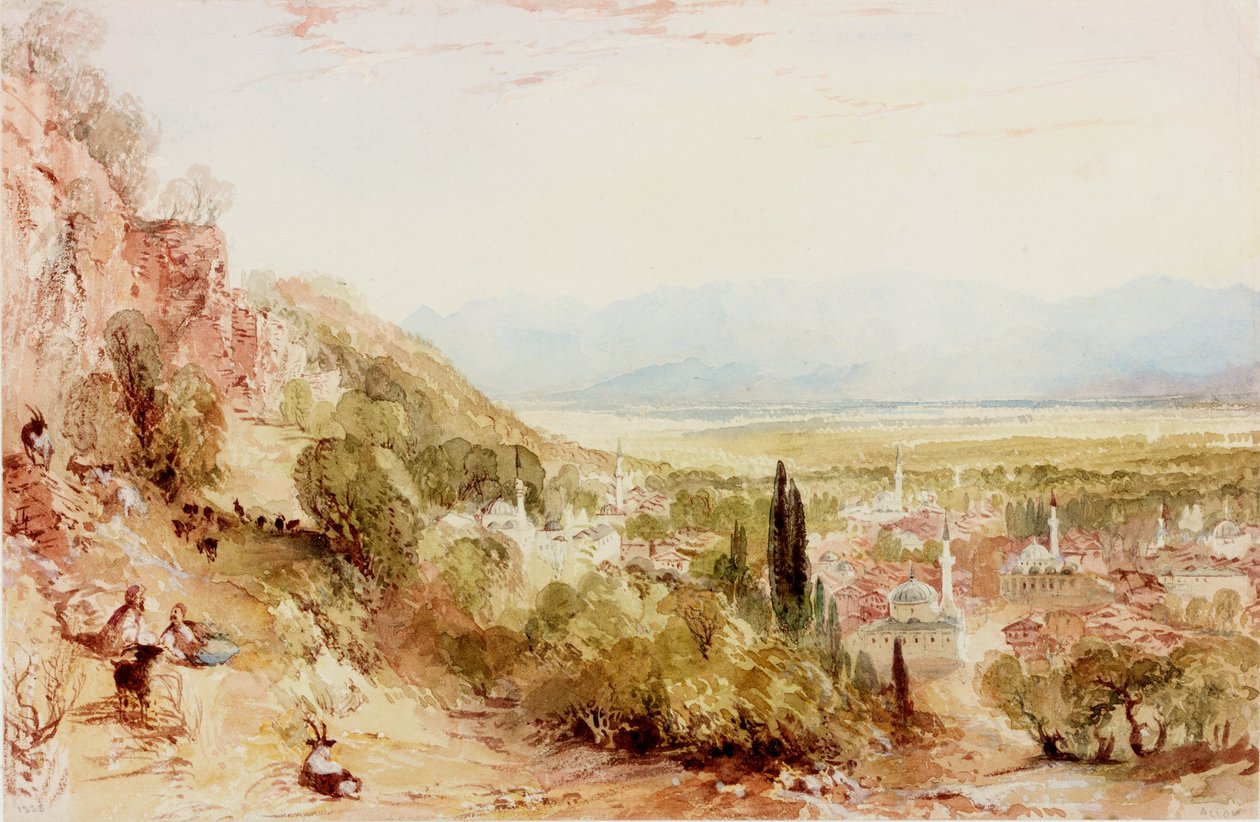 Meander-sletten, Lilleasien (bc og wc på papir) af Thomas Allom