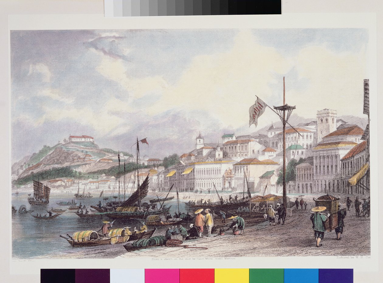 Praia Grande, Macau, ca. 1850 af Thomas Allom