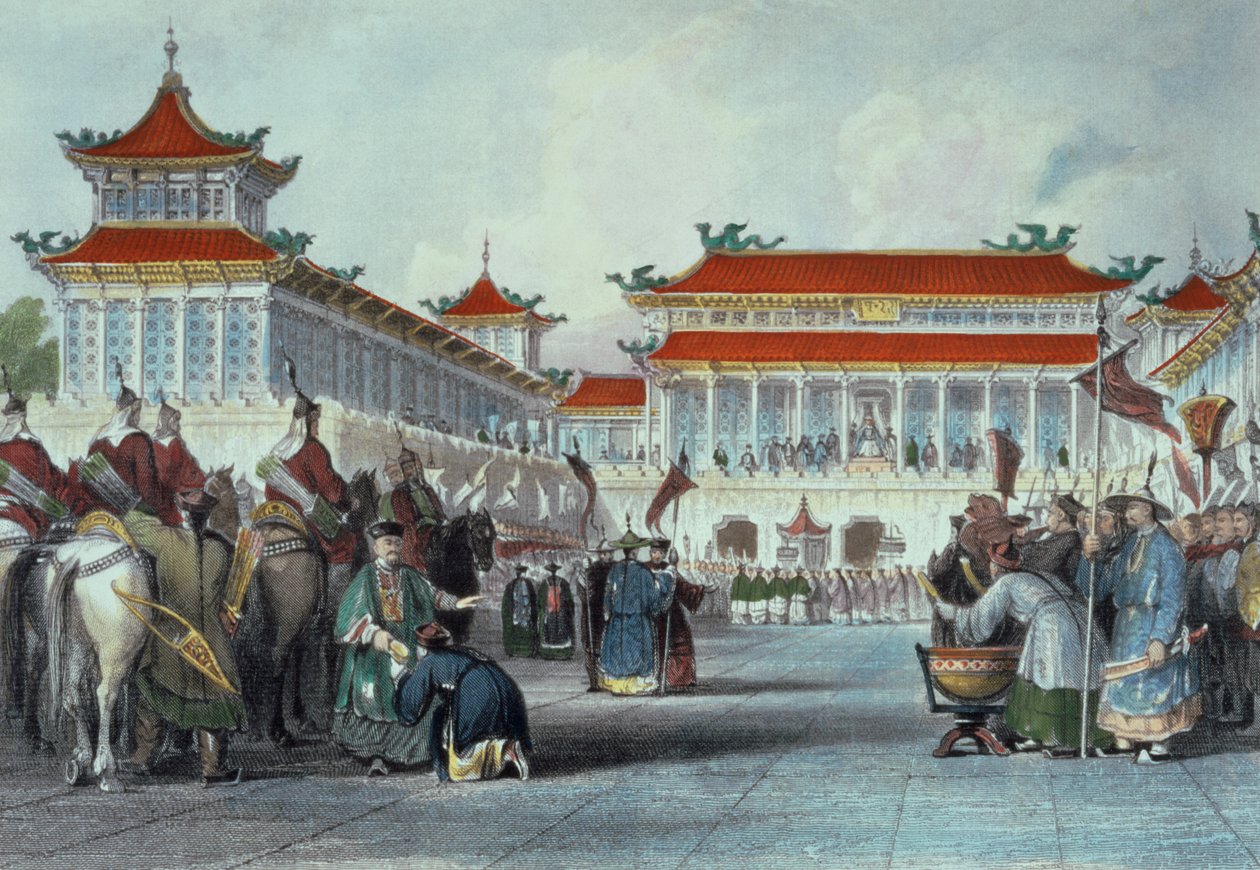 Kejseren Teaon-Kwang gennemgår sine vagter, Palace of Peking, fra 
