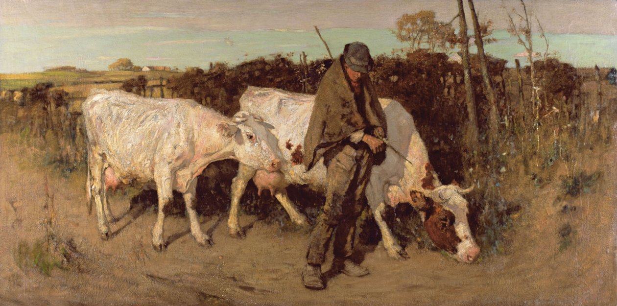 Hjemvendt fra græsgang, 1890 af Thomas Austen Brown