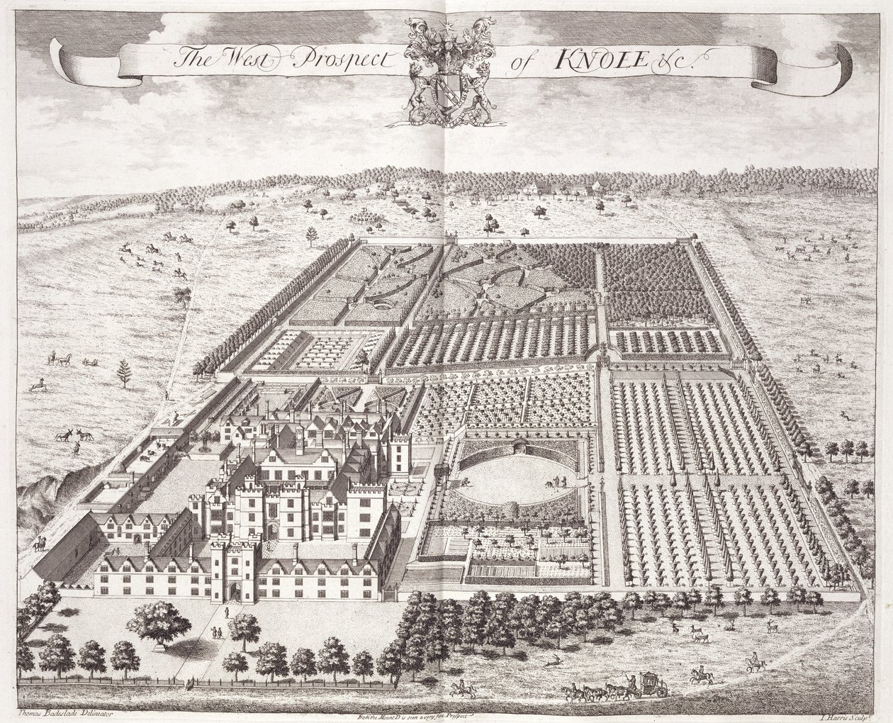 Den vestlige udsigt over Knole, fra "Thirty Six Different Views of Noblemen and Gentlemen