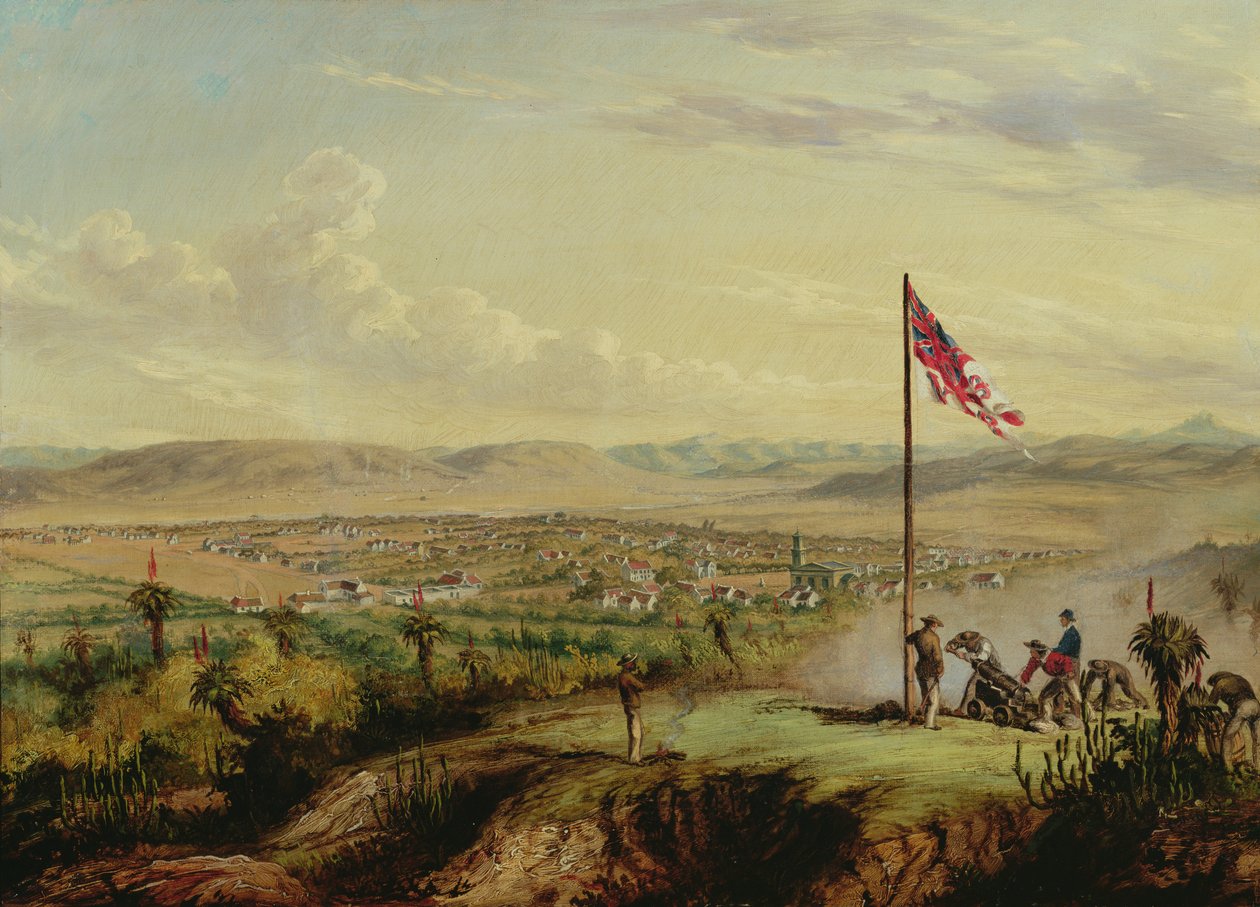 Udsigt over Fort Beaufort af Thomas Baines