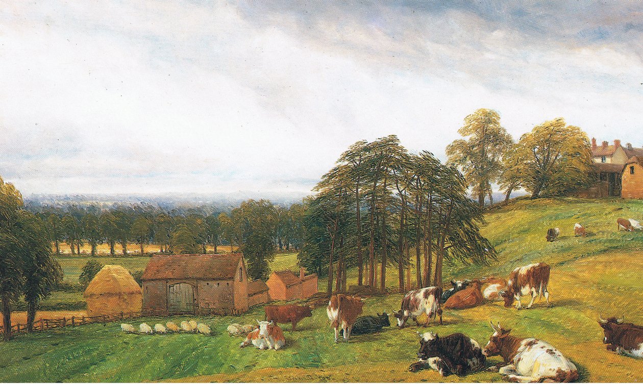 Kvæg og får på Old Park Farm af Thomas Baker