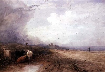 Landskab, med kvæg, 1800-tallet af Thomas Baker