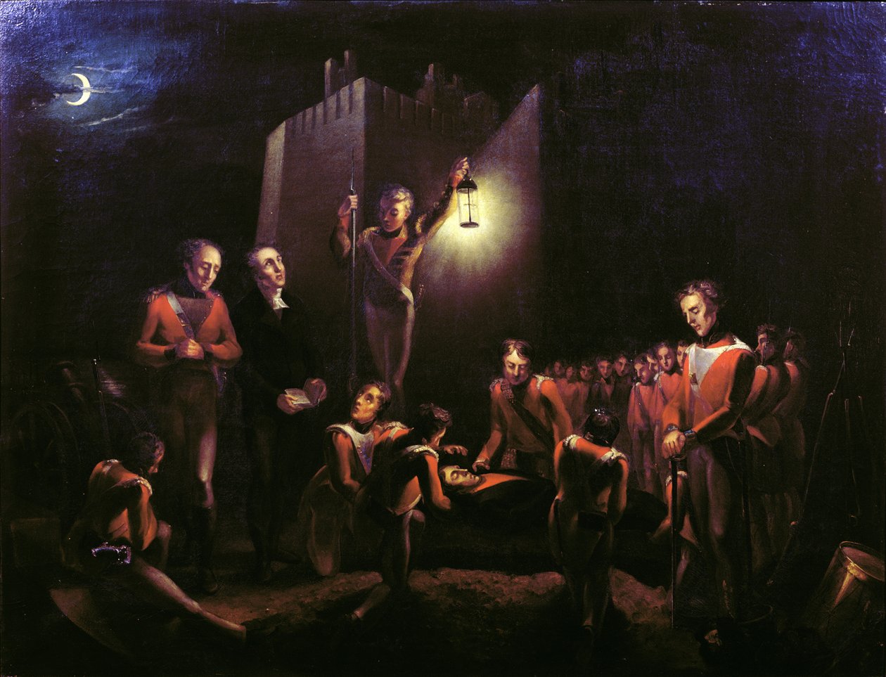 Sir John Moores begravelse i La Coruna, 1809 af Thomas Ballard