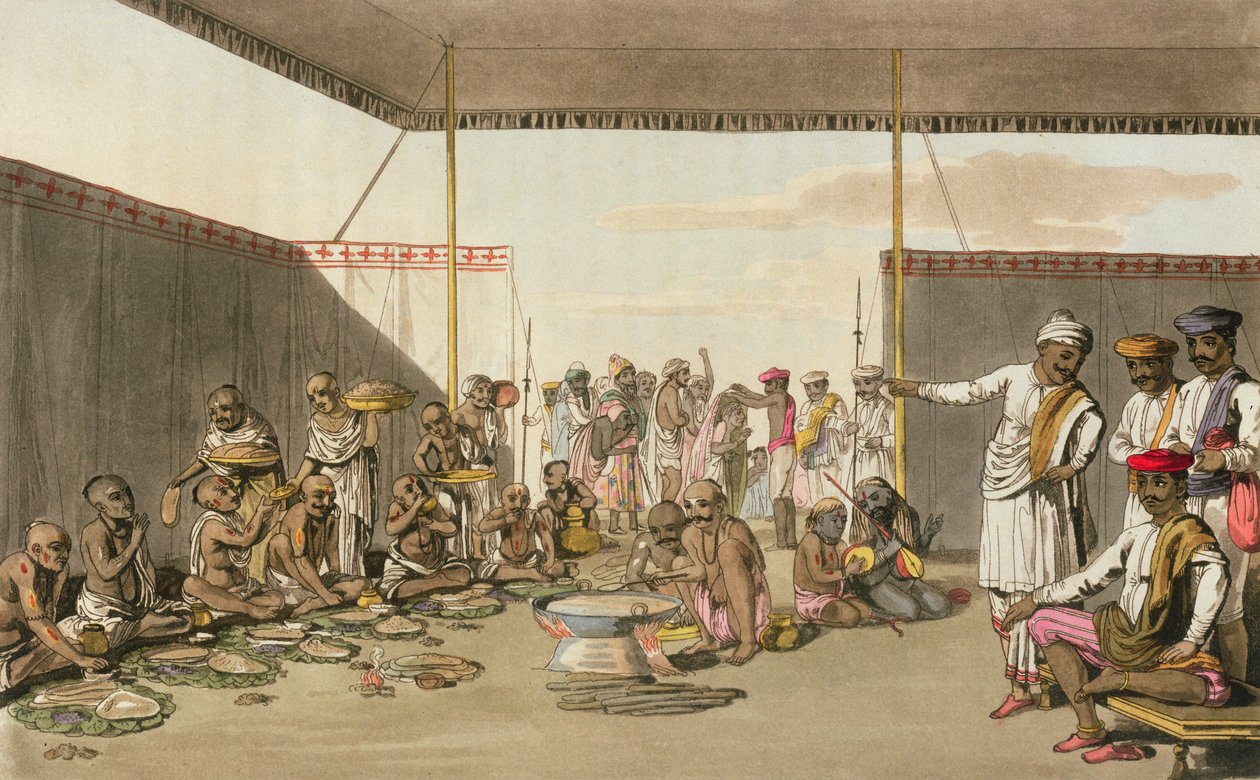En Marratta Surdar, der underholder Brahmuns, fra 